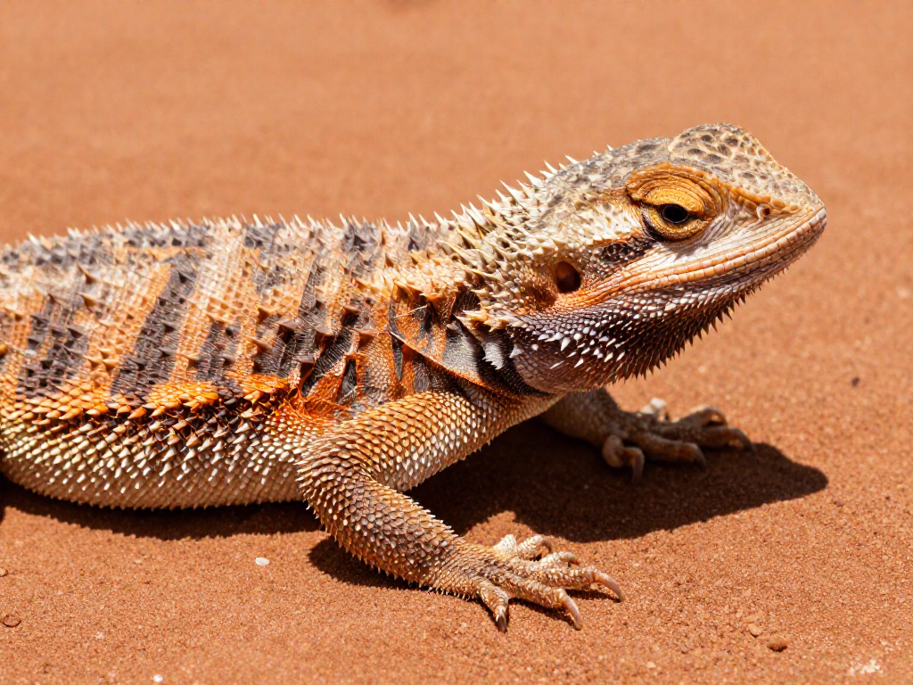 Close-up of a thorny devil lizard showing grooved skin that channels water