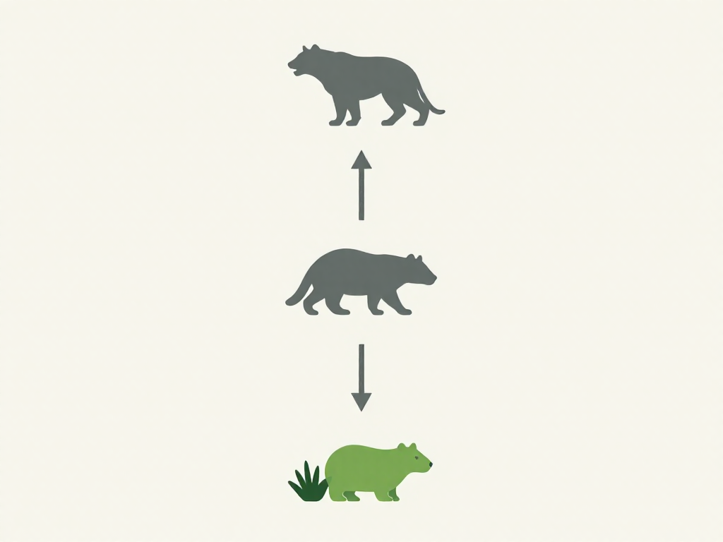 Simple food chain infographic with an apex predator at the top